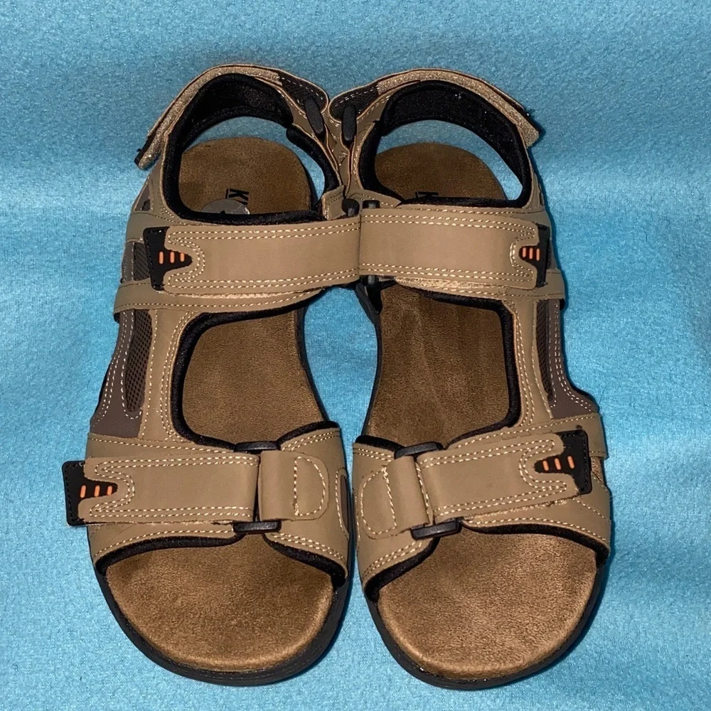 KHOMBU Noah suede tan adjustable hook and loop closures outdoor hiking size 7